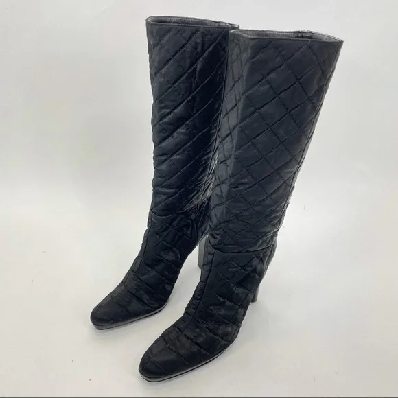 Miu Miu Tall Boots Size 38 1/2 Black - Picture 3 of 16